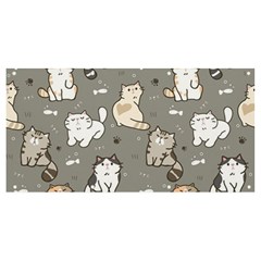 Cute Cat Pattern Cartoon Banner And Sign 8  X 4  by Cowasu