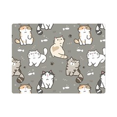 Cute Cat Pattern Cartoon Premium Plush Fleece Blanket (mini) by Cowasu