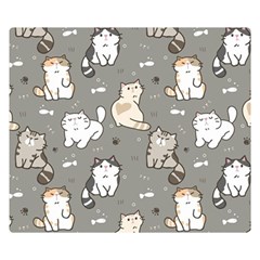 Cute Cat Pattern Cartoon Premium Plush Fleece Blanket (small) by Cowasu