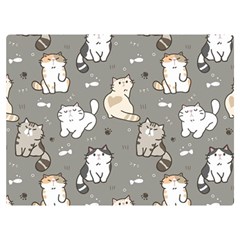 Cute Cat Pattern Cartoon Two Sides Premium Plush Fleece Blanket (extra Small) by Cowasu