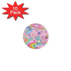 Bears Kawaii Pattern 1  Mini Buttons (10 Pack)  by Cowasu