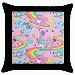 Bears Kawaii Pattern Throw Pillow Case (black) by Cowasu