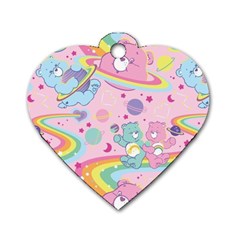 Bears Kawaii Pattern Dog Tag Heart (one Side) by Cowasu