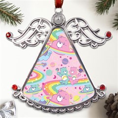 Bears Kawaii Pattern Metal Angel With Crystal Ornament