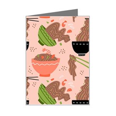 Japanese Street Food Soba Noodle In Bowl Mini Greeting Card by Cowasu