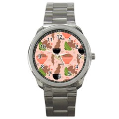 Japanese Street Food Soba Noodle In Bowl Sport Metal Watch by Cowasu