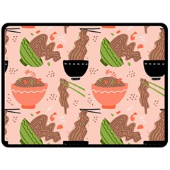 Japanese Street Food Soba Noodle In Bowl Two Sides Fleece Blanket (large) by Cowasu