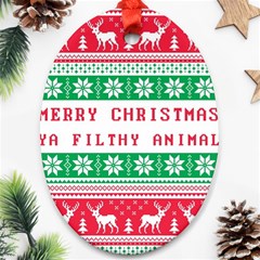 Merry Christmas Ya Filthy Animal Ornament (Oval)