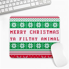 Merry Christmas Ya Filthy Animal Large Mousepad by Cowasu