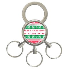 Merry Christmas Ya Filthy Animal 3-Ring Key Chain