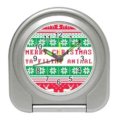 Merry Christmas Ya Filthy Animal Travel Alarm Clock by Cowasu