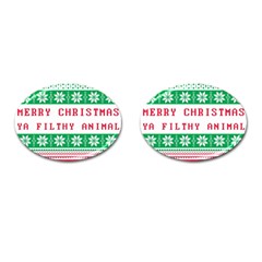 Merry Christmas Ya Filthy Animal Cufflinks (Oval)