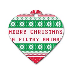 Merry Christmas Ya Filthy Animal Dog Tag Heart (one Side) by Cowasu