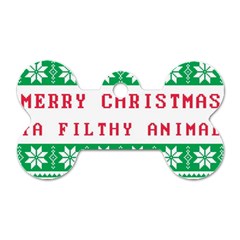 Merry Christmas Ya Filthy Animal Dog Tag Bone (one Side) by Cowasu