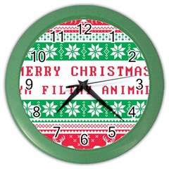 Merry Christmas Ya Filthy Animal Color Wall Clock by Cowasu