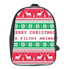 Merry Christmas Ya Filthy Animal School Bag (large)