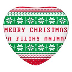 Merry Christmas Ya Filthy Animal Heart Glass Fridge Magnet (4 Pack) by Cowasu