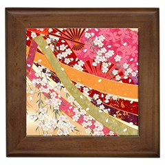 Japanese Kimono Pattern Framed Tile by Cowasu