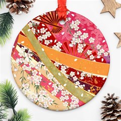 Japanese Kimono Pattern Ornament (round) by Cowasu