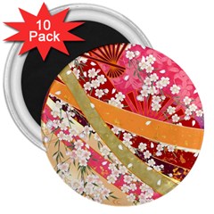 Japanese Kimono Pattern 3  Magnets (10 Pack)  by Cowasu