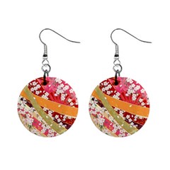 Japanese Kimono Pattern Mini Button Earrings by Cowasu