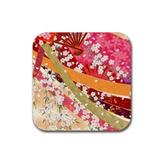 Japanese Kimono Pattern Rubber Coaster (square) by Cowasu