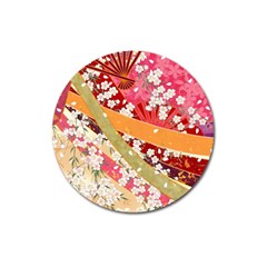 Japanese Kimono Pattern Magnet 3  (round) by Cowasu