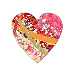 Japanese Kimono Pattern Heart Magnet by Cowasu