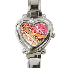 Japanese Kimono Pattern Heart Italian Charm Watch by Cowasu