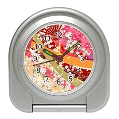 Japanese Kimono Pattern Travel Alarm Clock by Cowasu