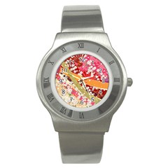 Japanese Kimono Pattern Stainless Steel Watch by Cowasu