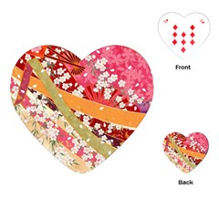 Japanese Kimono Pattern Playing Cards Single Design (heart) by Cowasu