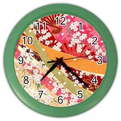 Japanese Kimono Pattern Color Wall Clock by Cowasu