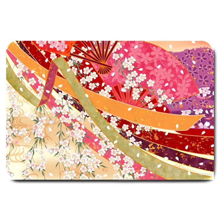 Japanese Kimono Pattern Large Doormat