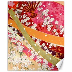 Japanese Kimono Pattern Canvas 11  X 14  by Cowasu