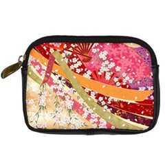 Japanese Kimono Pattern Digital Camera Leather Case by Cowasu