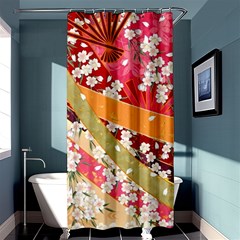 Japanese Kimono Pattern Shower Curtain 36  X 72  (stall)  by Cowasu