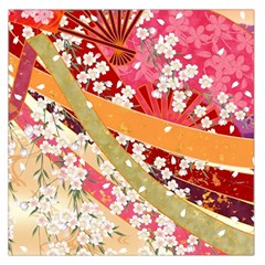 Japanese Kimono Pattern Square Satin Scarf (36  X 36 ) by Cowasu