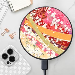 Japanese Kimono Pattern Wireless Fast Charger(black) by Cowasu