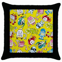 Robot Pattern Lego Throw Pillow Case (black) by Cowasu