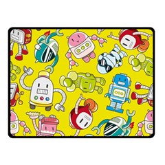 Robot Pattern Lego Two Sides Fleece Blanket (small) by Cowasu