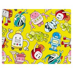 Robot Pattern Lego Two Sides Premium Plush Fleece Blanket (medium) by Cowasu