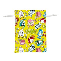 Robot Pattern Lego Lightweight Drawstring Pouch (m) by Cowasu