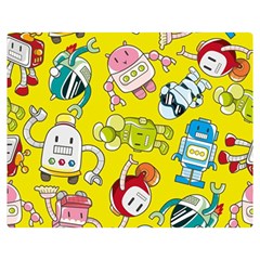 Robot Pattern Lego Premium Plush Fleece Blanket (medium)