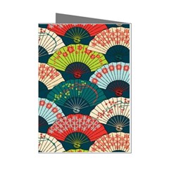 Japanese Fans Bright Pattern Mini Greeting Cards (pkg Of 8) by Cowasu