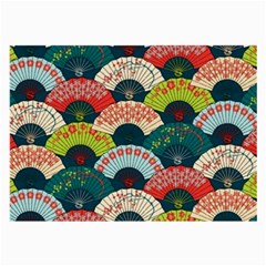 Japanese Fans Bright Pattern Large Glasses Cloth (2 Sides) by Cowasu