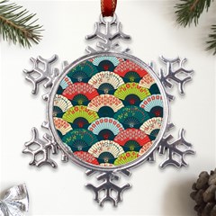 Japanese Fans Bright Pattern Metal Large Snowflake Ornament