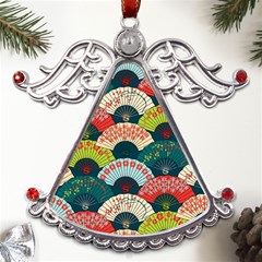 Japanese Fans Bright Pattern Metal Angel With Crystal Ornament