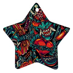 Japanese Graffiti Star Ornament (two Sides) by Cowasu