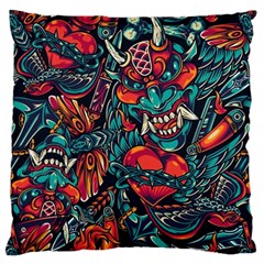 Japanese Graffiti Large Premium Plush Fleece Cushion Case (one Side) by Cowasu